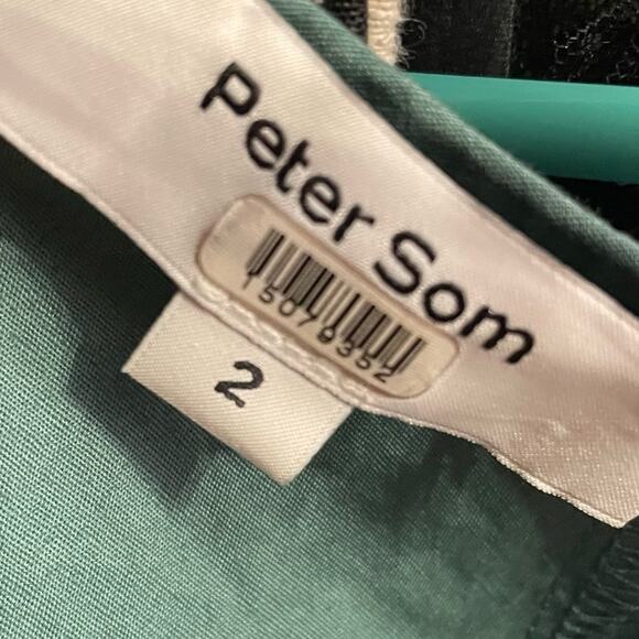 Peter Som Collective Women’s Green Puff Sleeve Dress With Pockets Sz 2 - Picture 6 of 7